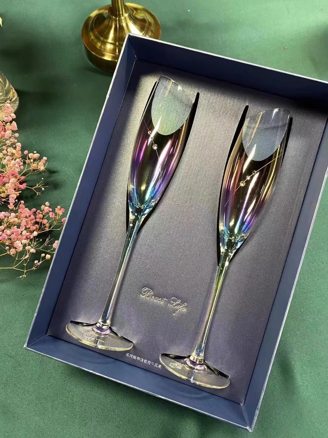Swarovski Fantasy Colorful Champagne Flutes