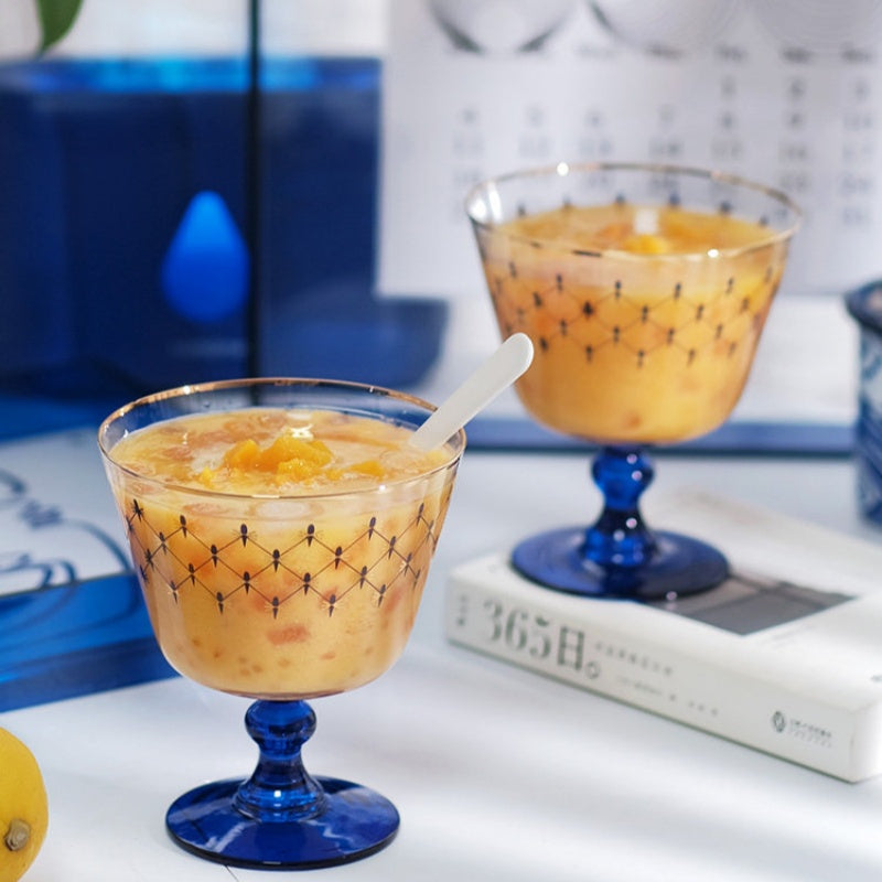LOMONOSOV Cobalt Blue Mesh Juice Tumbler Pair