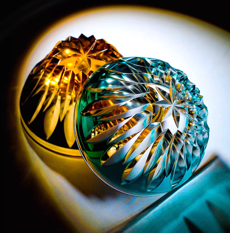 A Fusion of Art and Functionality :Edo Kiriko Crystal Lotus Glass