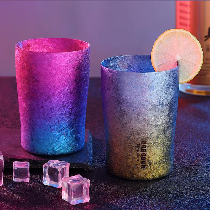 GOGLASSCUP Pure Titanium Gradient Painted Beer Mug