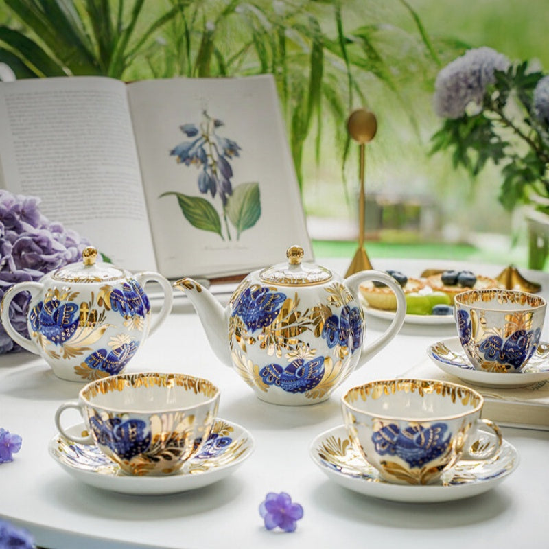 LOMONOSOV Golden Garden Coffee Cup – Premium Fine Ceramic English-Style Afternoon Tea Set