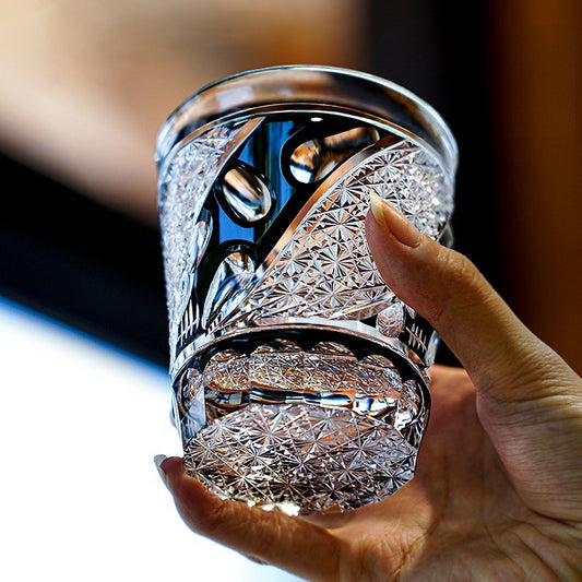 GOGLASSCUP Japanese Edo Kiriko Skull Glass - Goglasscup