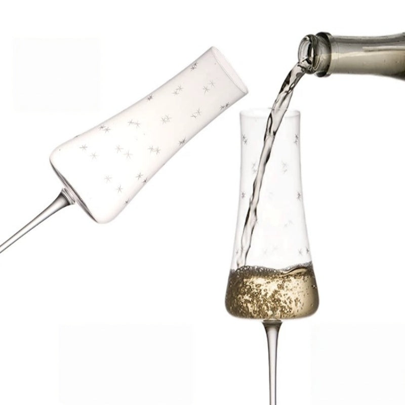 Starfall Eternity Hand-Engraved Crystal Champagne Flutes