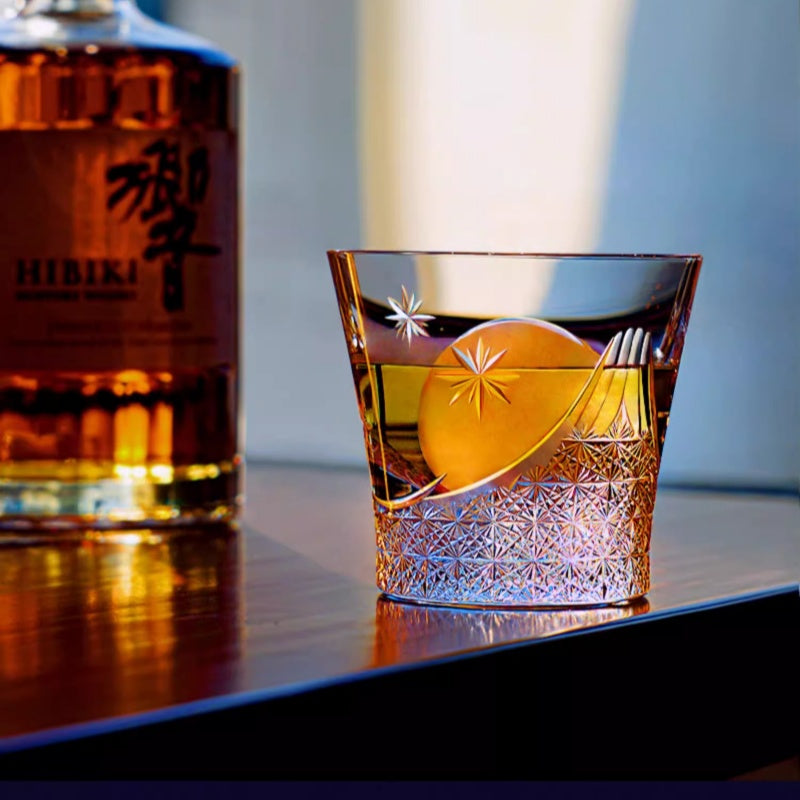Japanese Thick-Bottomed Crystal Wine Glass | Mount Fuji + Ice Crystal + Angel Wings + Sharp Edge