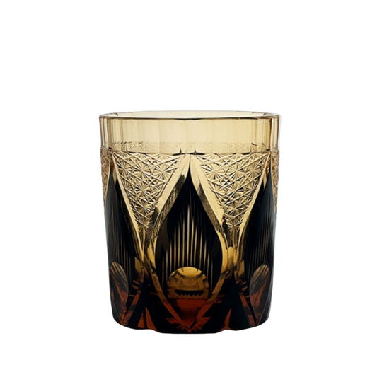 VIANASA'S Golden Chrysanthemum Flame Edo Kiriko Whiskey Glass Goglasscup