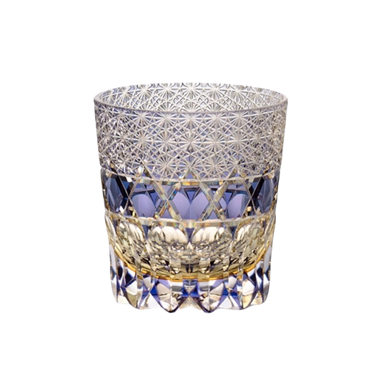 VIANASA'S Edo Kiriko Kasaneirome Shihou Whiskey Glass - Goglasscup
