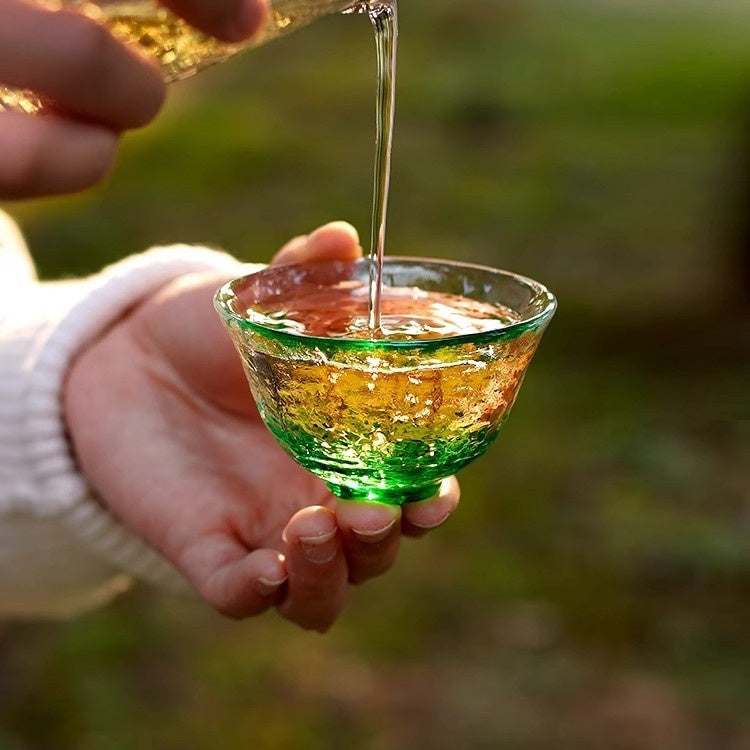 津軽Colorful Handmade Heat-resistant Sake Cup Set Goglasscup