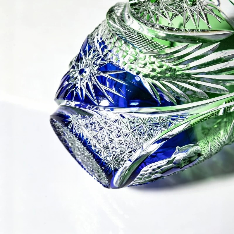 Dual-Color Dragon Edo Kiriko Crystal Whiskey Glass