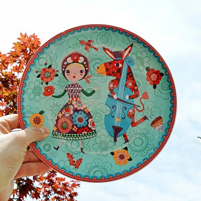 Nordic Countryside Underglaze Ceramic Dinner Plate
