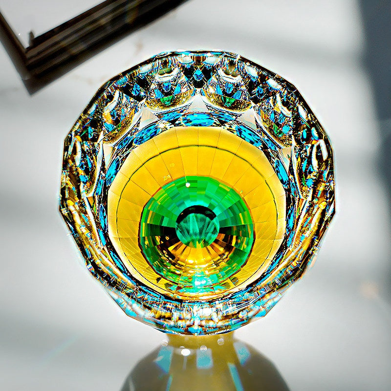 Edo Kiriko Handcrafted Crystal Prism Whisky Glass