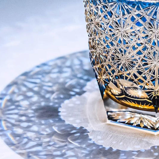 CALLURE Blue Daisy Edo Kiriko Whiskey Glass - Goglasscup
