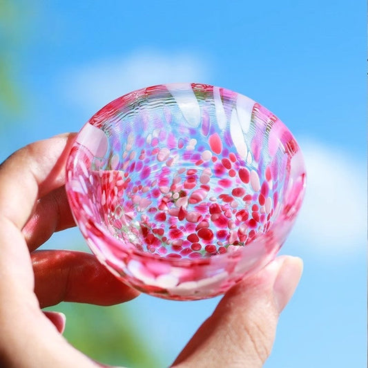 津軽Colorful Handmade Heat-resistant Sake Cup Set Goglasscup