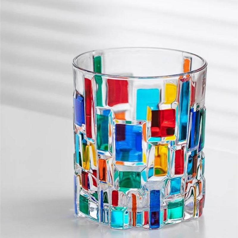 ZECCHIN Colored Glass Whiskey Mosaic Glasses