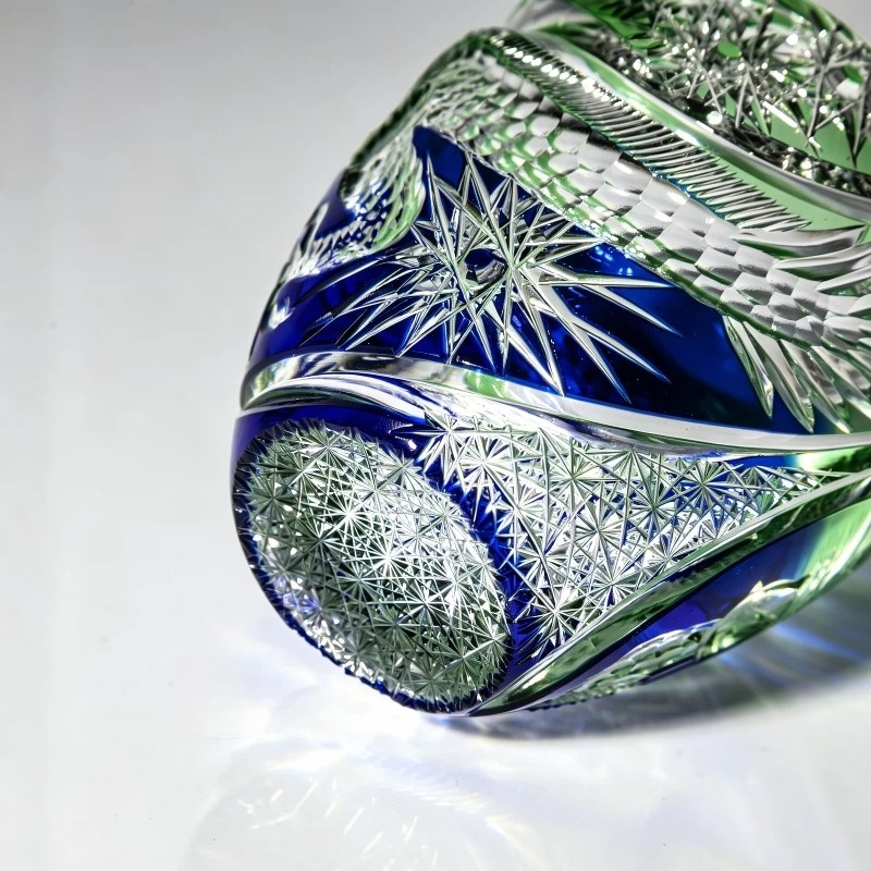Dual-Color Dragon Edo Kiriko Crystal Whiskey Glass