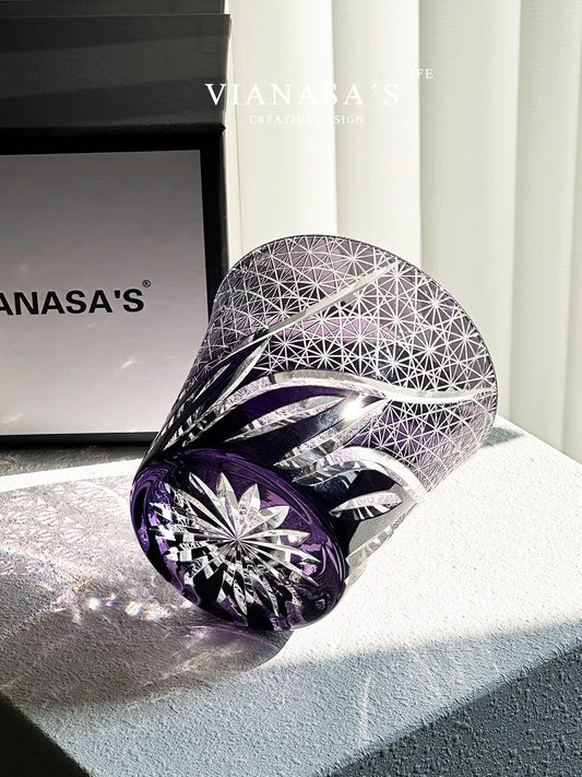 VIANASA'S Purple Afterglow Edo Kiriko Whiskey Glass GoGlassCup