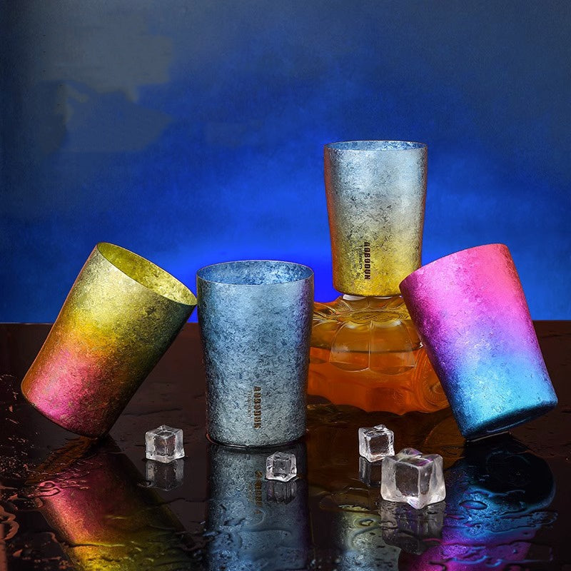 GOGLASSCUP Pure Titanium Gradient Painted Beer Mug
