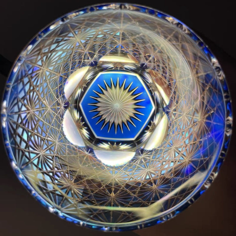 CALLURE Blue Daisy Edo Kiriko Whiskey Glass - Goglasscup