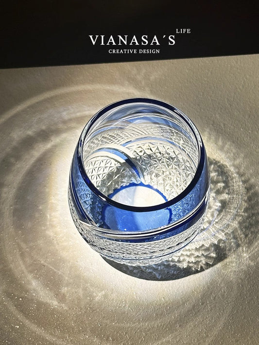 VIANASA'S Shimmering Full Moon Edo Kiriko Whiskey Glass Goglasscup