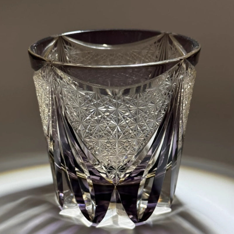 Edo Kiriko Whiskey Glass-Purple Ice GoGlassCup