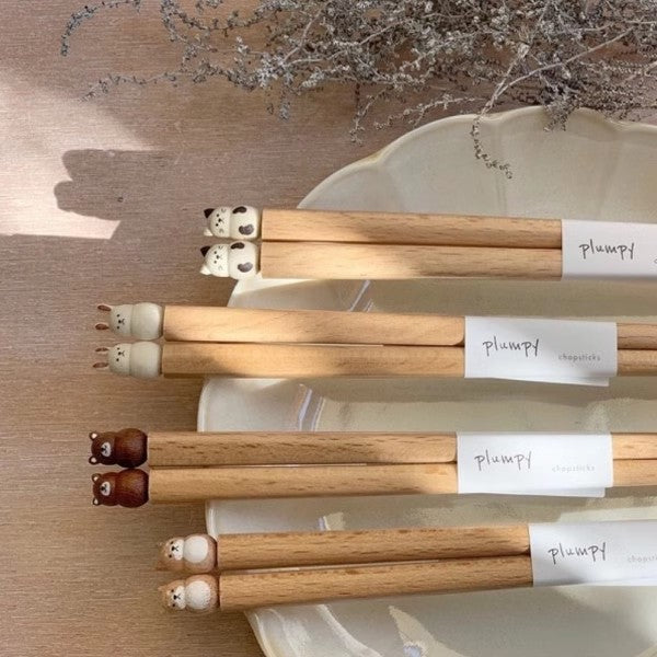 GoGlassCup Japanese Handcrafted Pet Sculpture Wooden Children's Chopsticks - Goglasscup