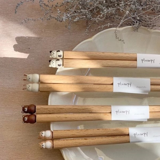 GoGlassCup Japanese Handcrafted Pet Sculpture Wooden Children's Chopsticks - Goglasscup
