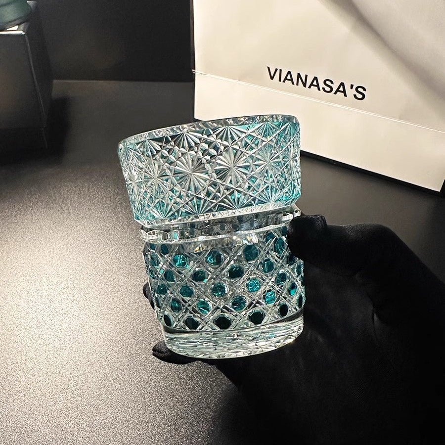 Bejeweled Edo Kiriko Whiskey Glass
