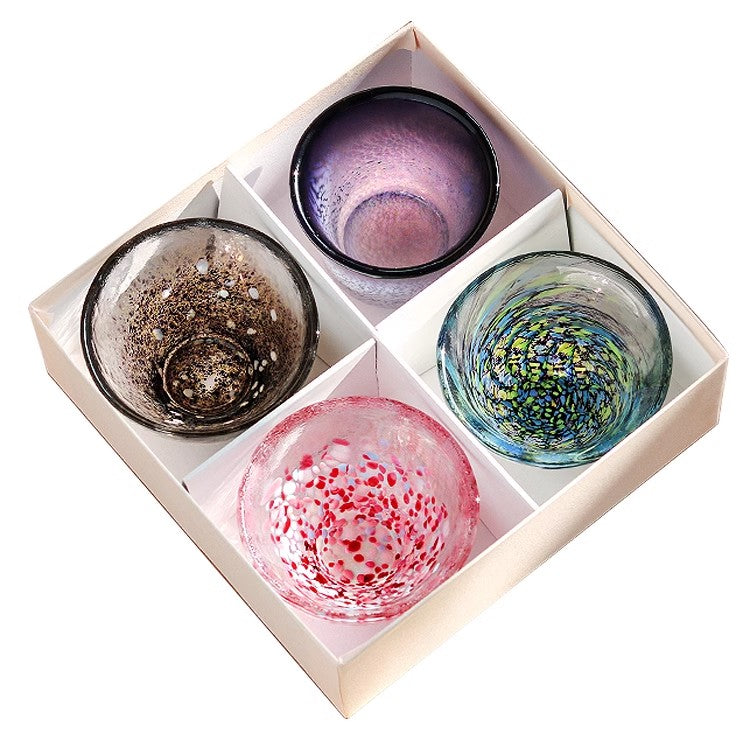 GoGlassCup Handmade Crystal Sake Cup Gift Box Set Goglasscup