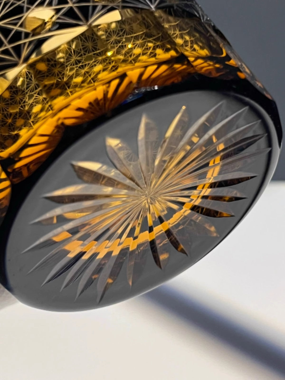 GoGlassCup Hand-carved Chrysanthemum Pattern Edo Kiriko Whiskey Glass Goglasscup