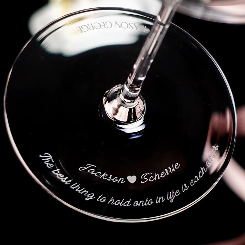 Blossom Series Lead Free Crystal Hand Engraved Champagne Flutes