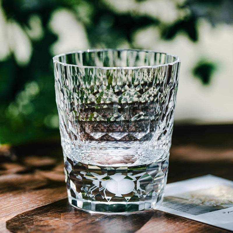 Honeycomb K9 Crystal Edo Kiriko Whiskey Glass