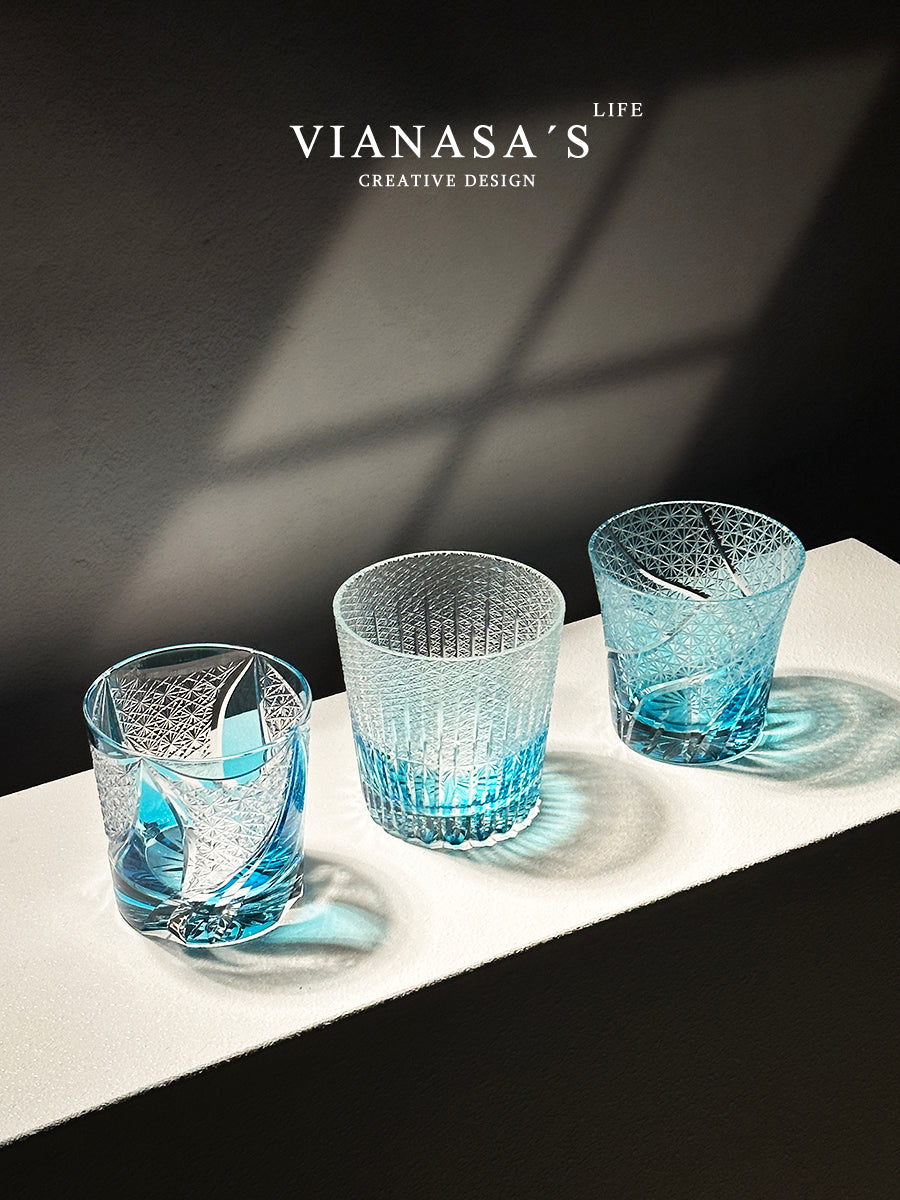 Vianasa's Heart of the Ocean Edo Kiriko Glass - Goglasscup