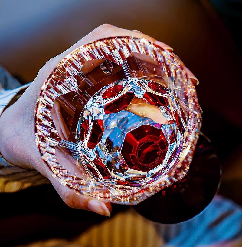 French Rose Flower Crystal Champagne Flute K9 - Lead Free