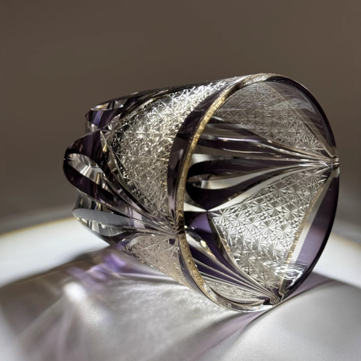 Edo Kiriko Whiskey Glass-Purple Ice GoGlassCup