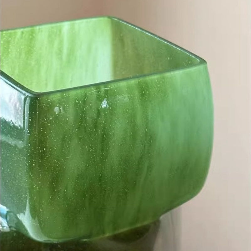 GoGlassCup New Chinese Style Glazed Square Vase Goglasscup
