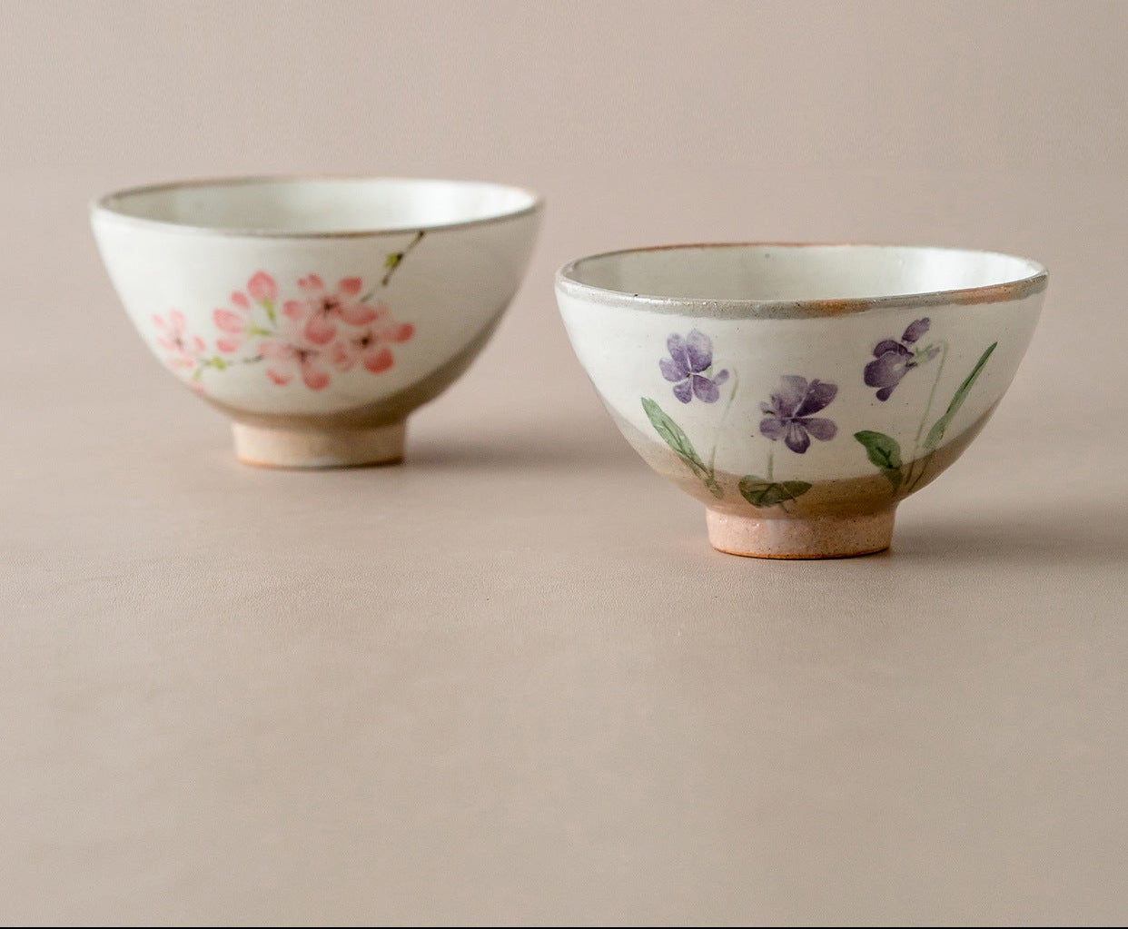 Japanese Handcrafted Mino Ware Rustic Style Bowls Set Of Five