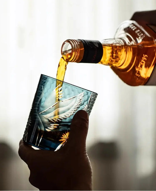 KAGAMI Edo Kiriko Whiskey Glass Crane