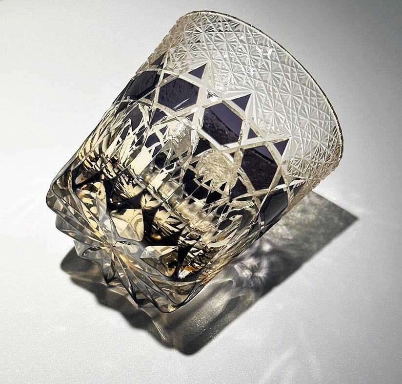 VIANASA'S Edo Kiriko Kasaneirome Shihou Whiskey Glass - Goglasscup