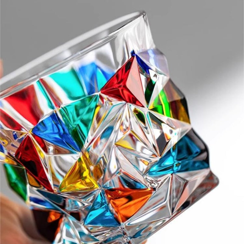 ZECCHIN Colored Glass Whiskey Colorful Van Gogh Pattern Glass