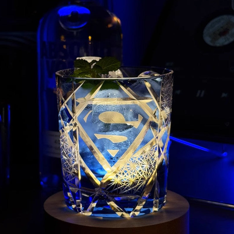VIANASA'S Superman Returns Edo Kiriko Whiskey Glass - Goglasscup