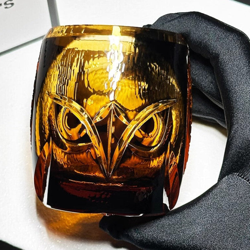 VIANASA'S Edo Kiriko Owl Whiskey Glass - Goglasscup