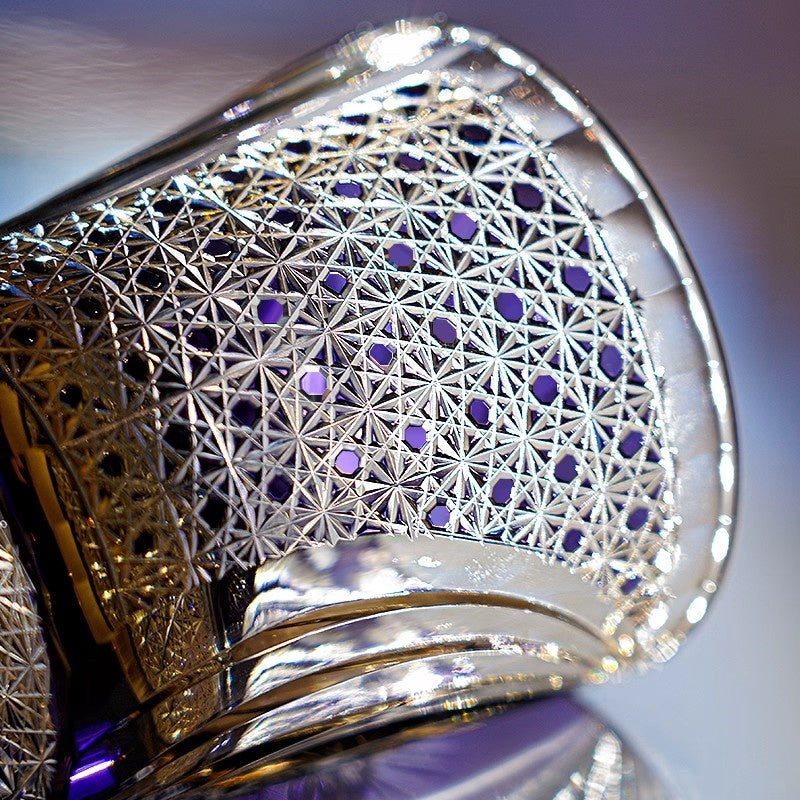 Edo Kiriko Handcrafted Kuro Tora Whisky Glass With Wooden Box