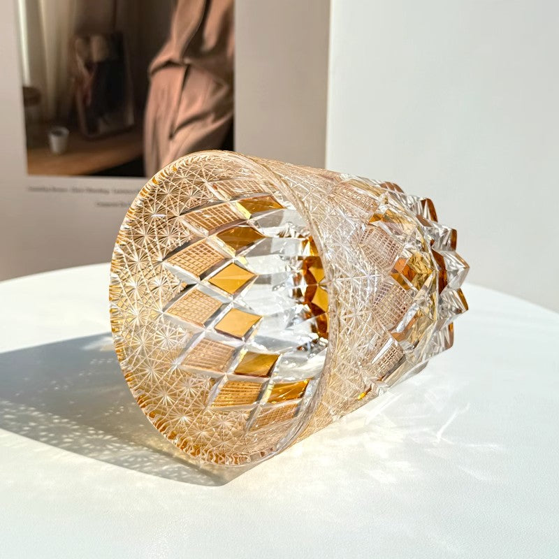 Edo Kiriko Whiskey Glass-Star Shield GoGlassCup