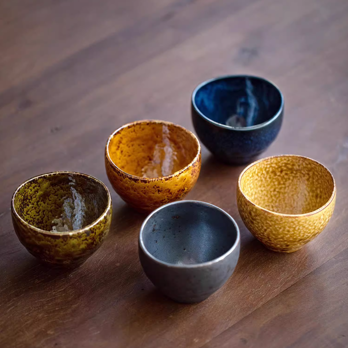 Mino Ware Autumn Harmony Tea Cup Set of Five