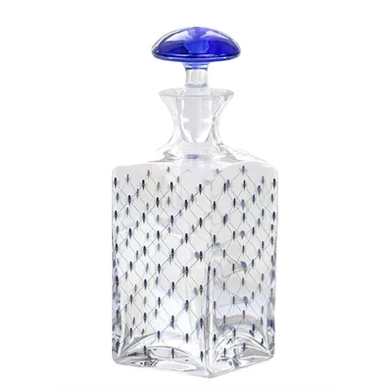 LOMONOSOV Cobalt Net Crystal Glass Luxury Decanter – 1L