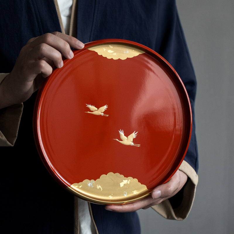 Yamanaka Shikki Circular Cranes Resin Tray