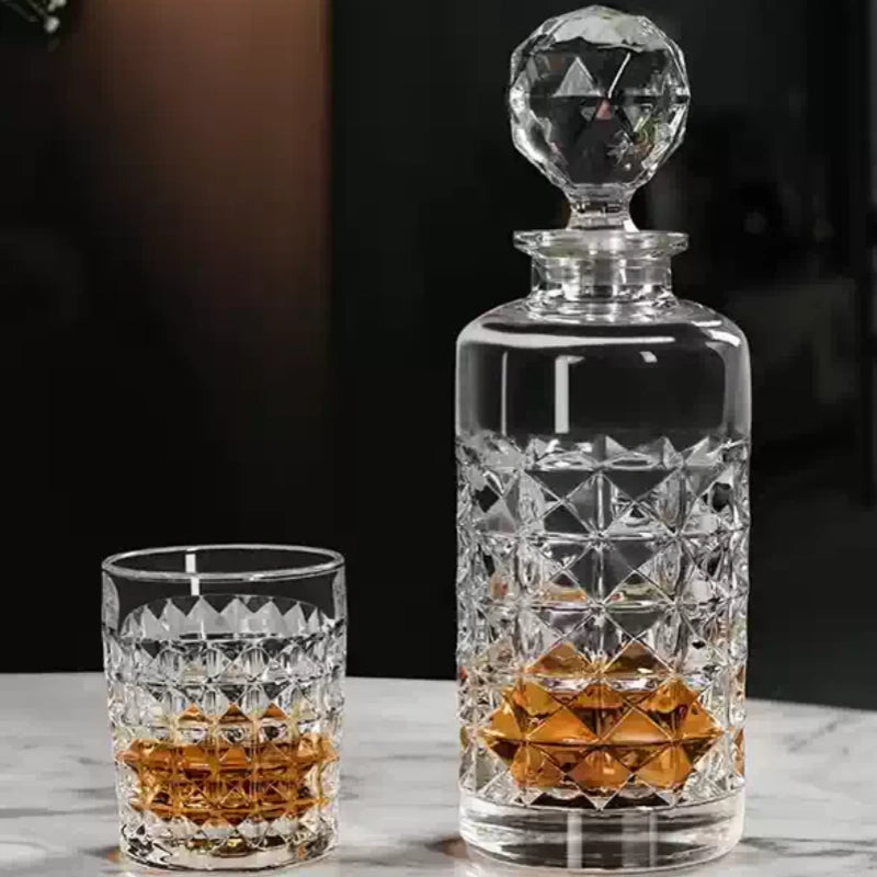 BOHEMIA DIAMOND Crystal Whisky Decanter Set