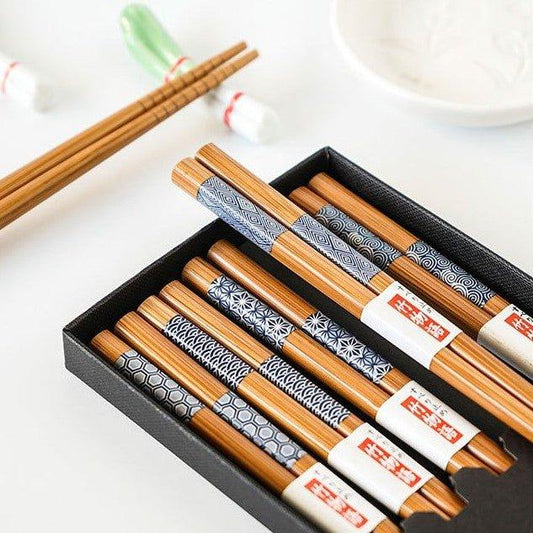 GoGlassCup Mutli-Themed Japanese Bamboo Chopsticks Sets Goglasscup