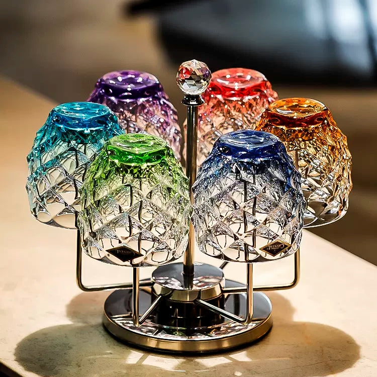 Bohemia Crystal Chroma Whisky Glasses with Stand Set