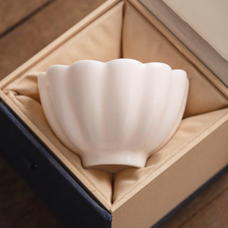 Handcrafted Ceramic Tea Cup With Embedded Ceramic Rose