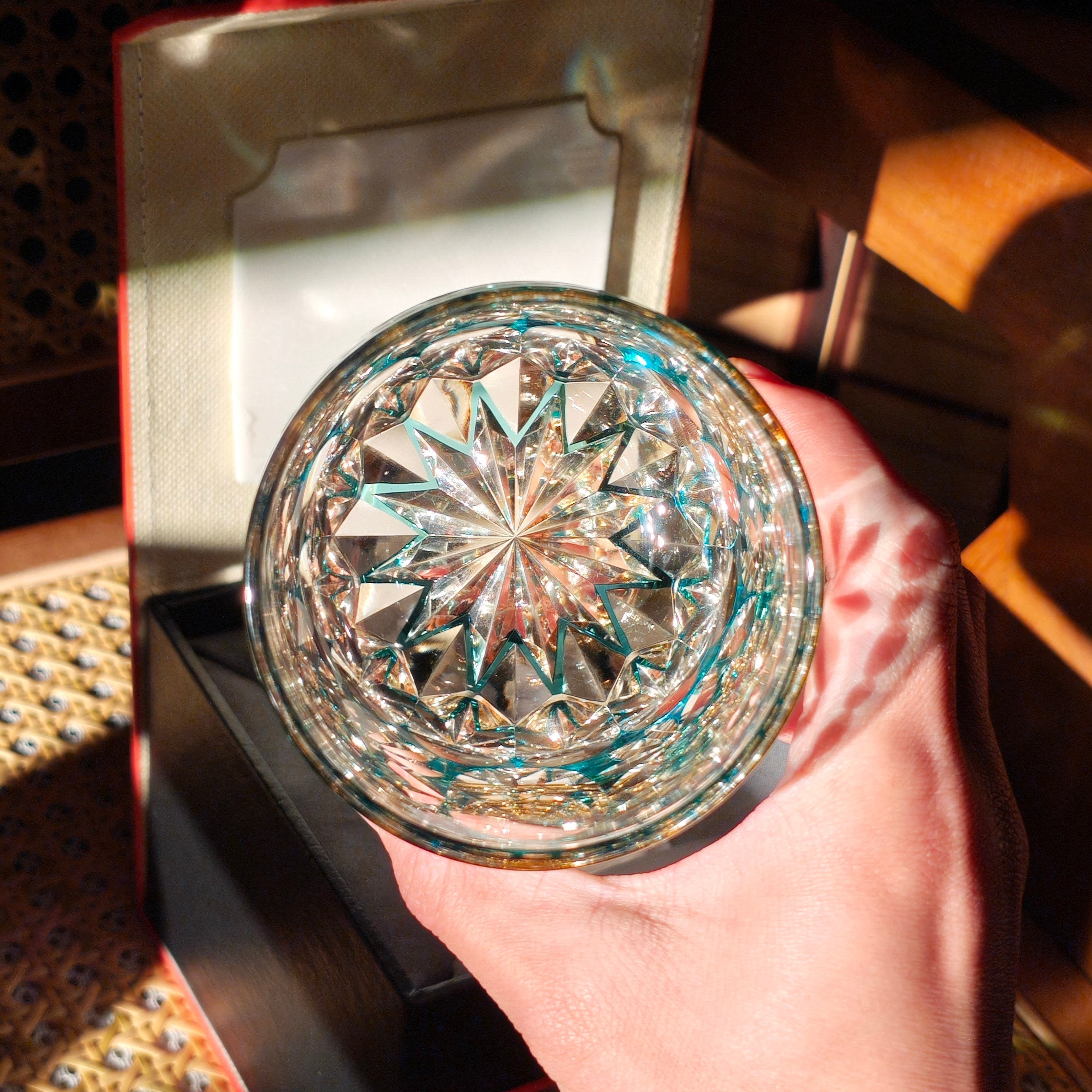 Edo Kiriko Crystal Whisky Glasses – Hand-Cut Flower Ball Design
